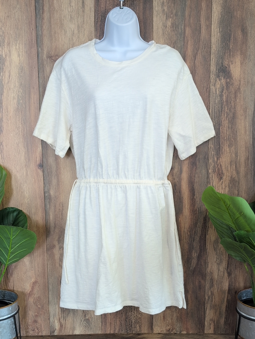 Old Navy Short-Sleeve Drawstring Mini Dress L M377